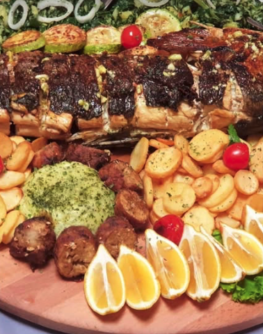 Signature grilled fish platter at Restaurant Radobolja
