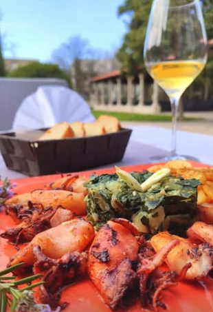 Seafood platter with wine at Restaurant Radobolja